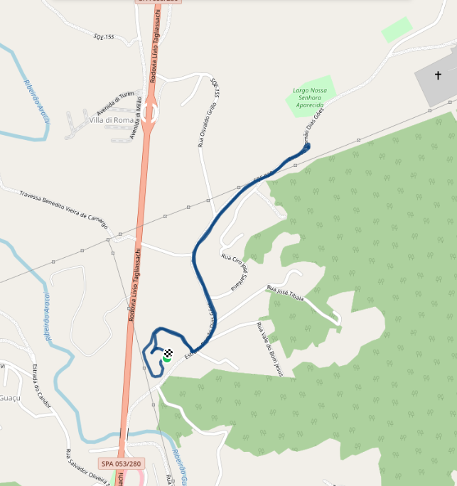 Mapa dětského závodu 1 km - Sao Paolo| Sokolský běh republiky