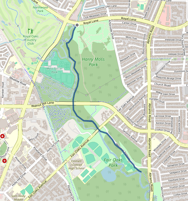 Mapa závodu 5 km - Dallas | Sokolský běh republiky