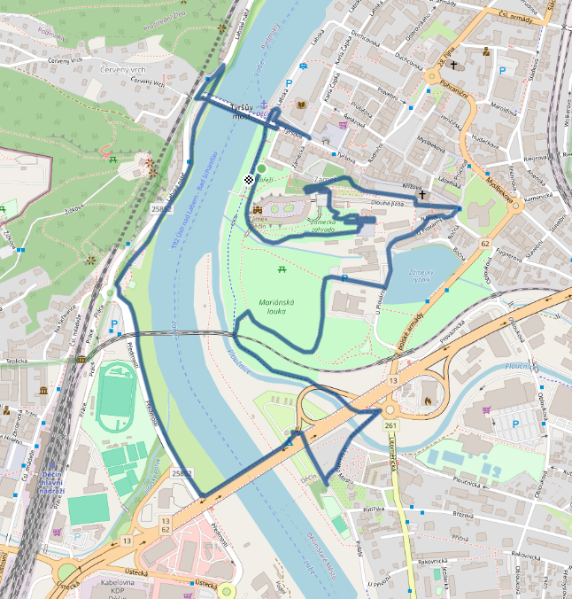 Mapa závodu 5 km - Děčín | Sokolský běh republiky