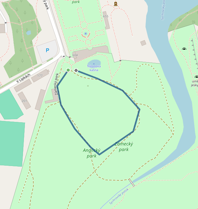 Mapa dětského závodu 2 km - Dobříš | Sokolský běh republiky