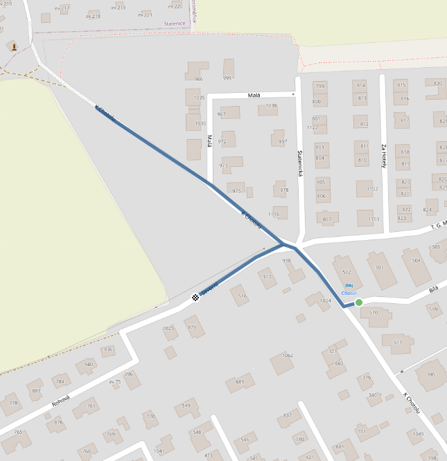 Mapa dětského závodu 1,2 km - Horoměřice| Sokolský běh republiky