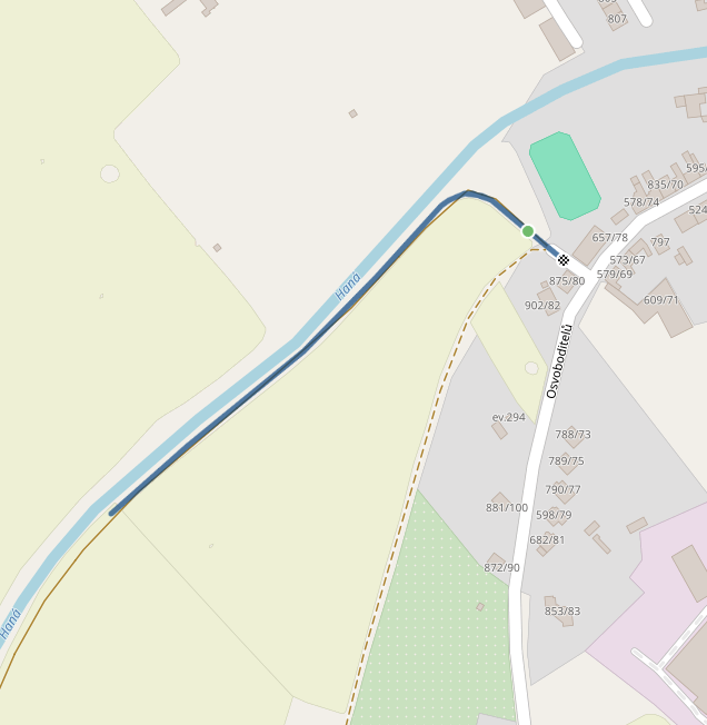 Mapa dětského závodu 800 m - Ivanovice na Hané| Sokolský běh republiky