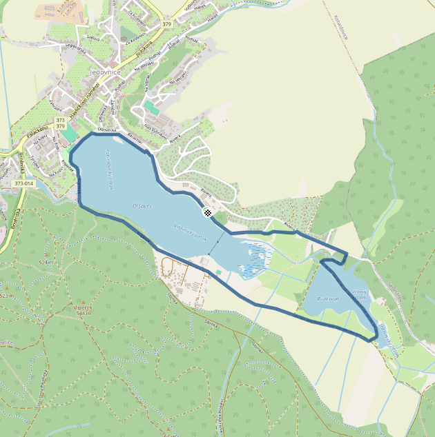 Mapa závodu 5,5 km - Jedovnice | Sokolský běh republiky