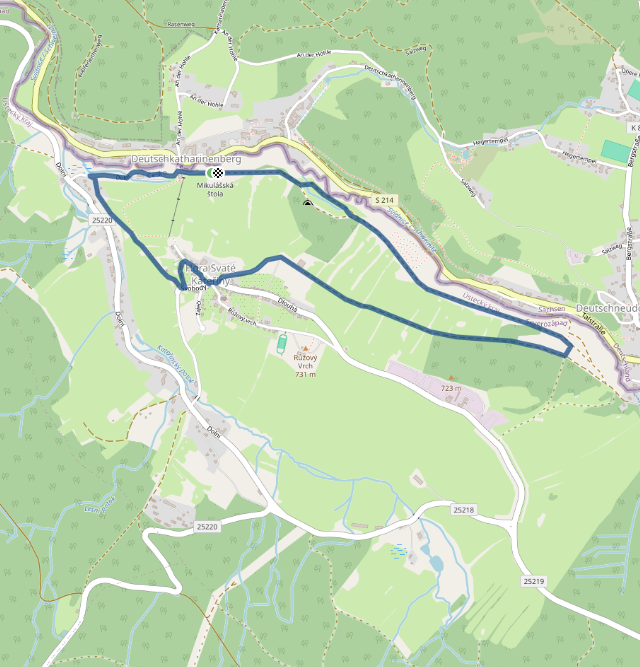 Mapa závodu 5,2 km - Hora Svaté Kateřiny | Sokolský běh republiky