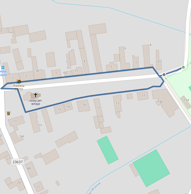 Mapa dětského závodu 500 m a 1km - Ledce| Sokolský běh republiky