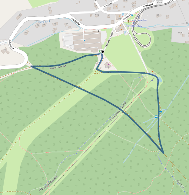 Mapa dětského závodu 1,4 km - Liberec| Sokolský běh republiky