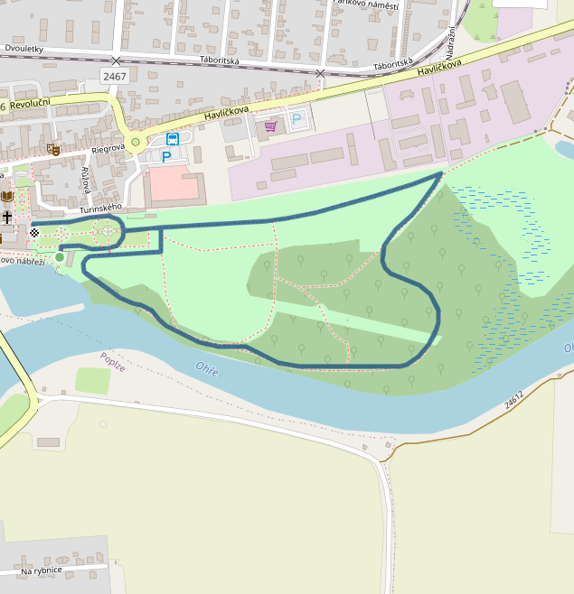 Mapa závodu 3,8 km - Libochovice | Sokolský běh republiky